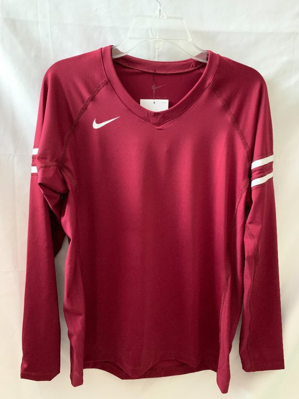 NIKE Club Ace Long Sleeve Volleyball Jersey in Maroon Sz LARGE